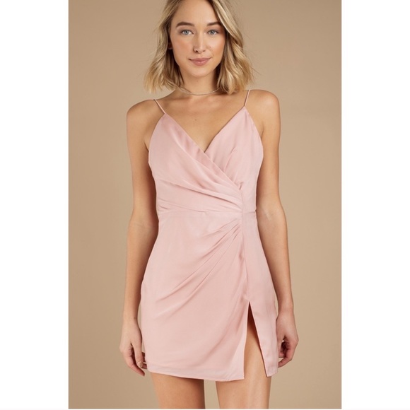 Tobi Dresses & Skirts - Blush Krish Satin Wrap Dress